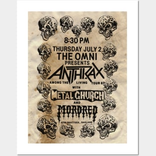 Anthrax / Metal Church / Mordred Punk Flyer Wall Art (Hi-Res) Posters and Art